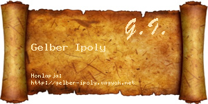 Gelber Ipoly névjegykártya